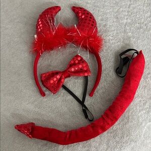 Sparkling Red Devil Costume Set for Women